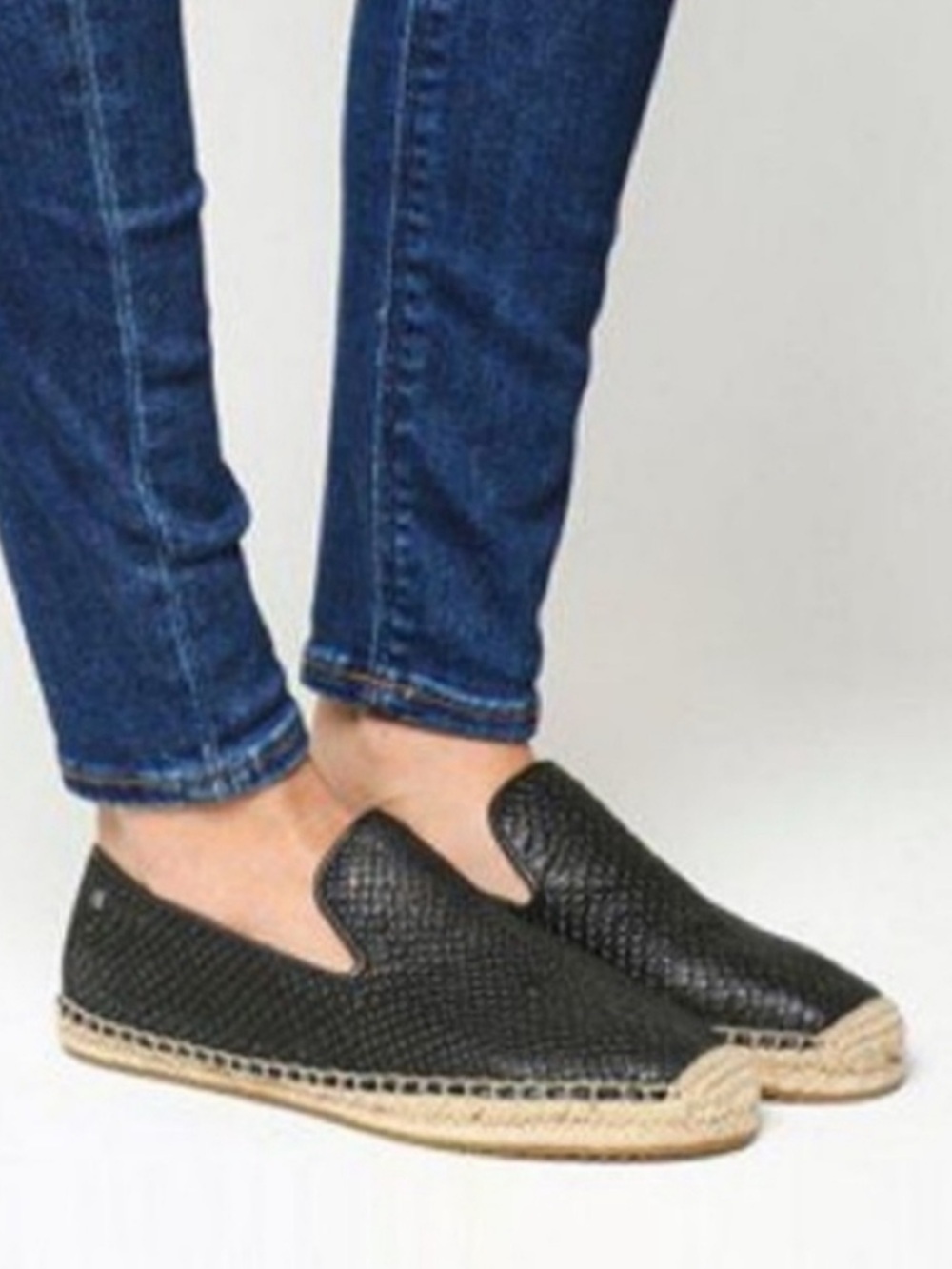 UGG Sandrinne Calf Hair Scales black espadrilles Loafer size 9